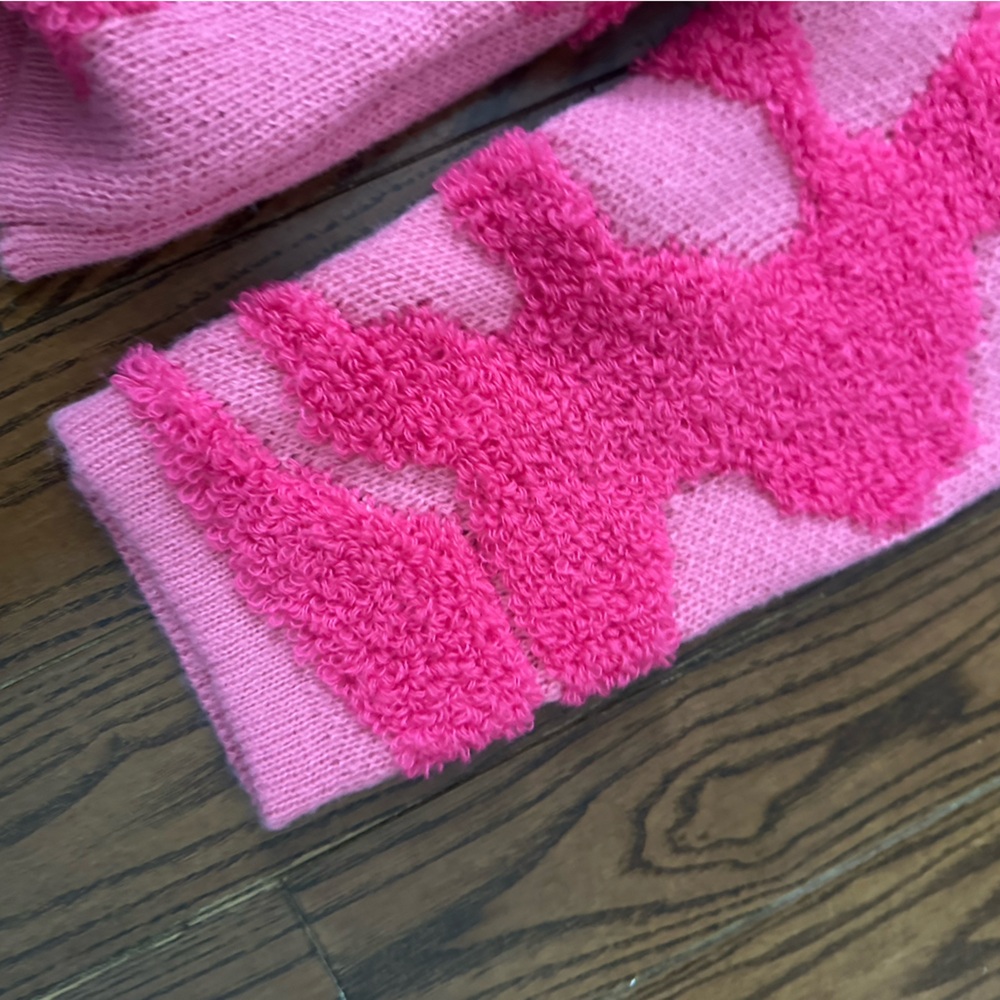 Women's Hot Pink Textured Crewneck Sweater - Picture 6 of 6